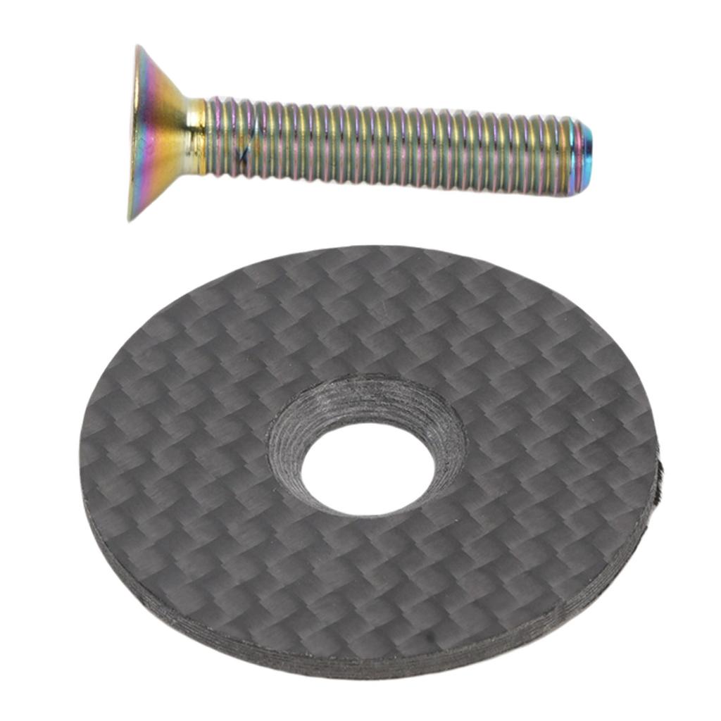 Fahrrad Steuersatzkappe Carbonfaser Leichtgewicht 31,8 mm Fahrrad Gabelschaft Vorbau Oberkappe mit Ti Legierungsschraube für Straße Mountain