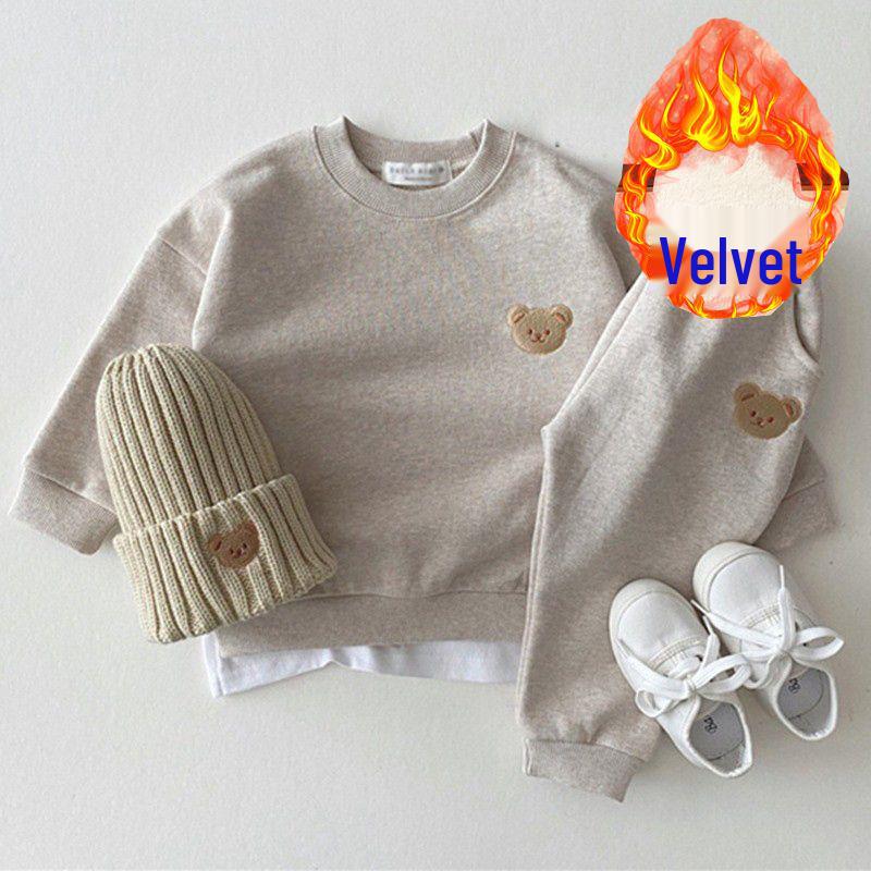 Boys & Girls Infant Cartoon Two-Piece Sweatshirt Set - Spring/Autumn 2025
