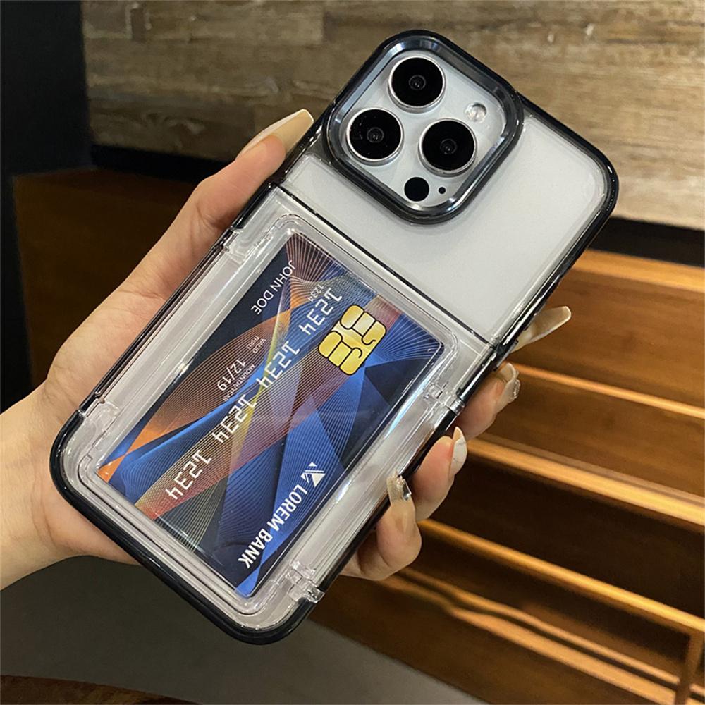 Transparente Kartensteckplatz-Tasche Halter Handyhülle Für Für Iphone17 Air 1 14 13 11 12 16 17ProMax Stoßfester Schutz Harte Acrylhülle