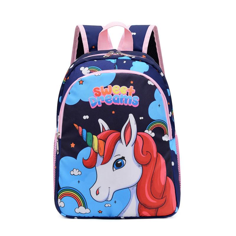 Adorable Unicorn Print Backpack With Ergonomic Design For Kids In Pink And Purple