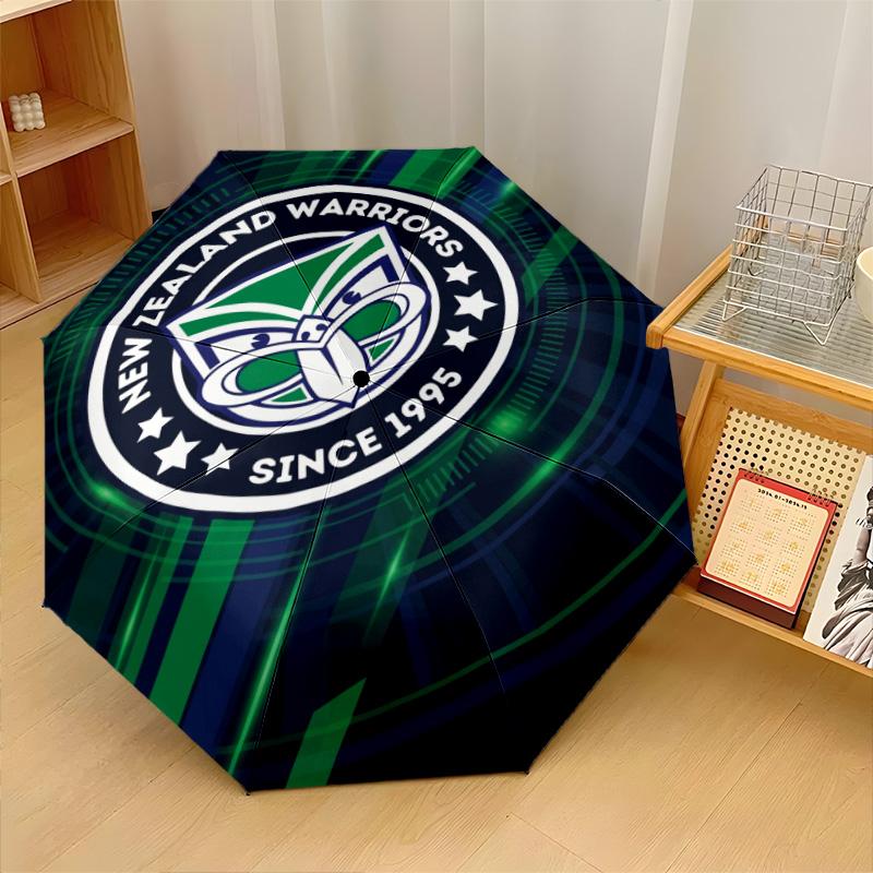 Wigan Warriors Print Auto 8?Ribs Folding Umbrella Wind Resistant Lightweight Automatic Umbrella For Daily Travel