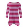 Women's Fashion Casual Round Neck Striped Printed Seven-point Sleeve Shirt Belted Loose Comfortable Top