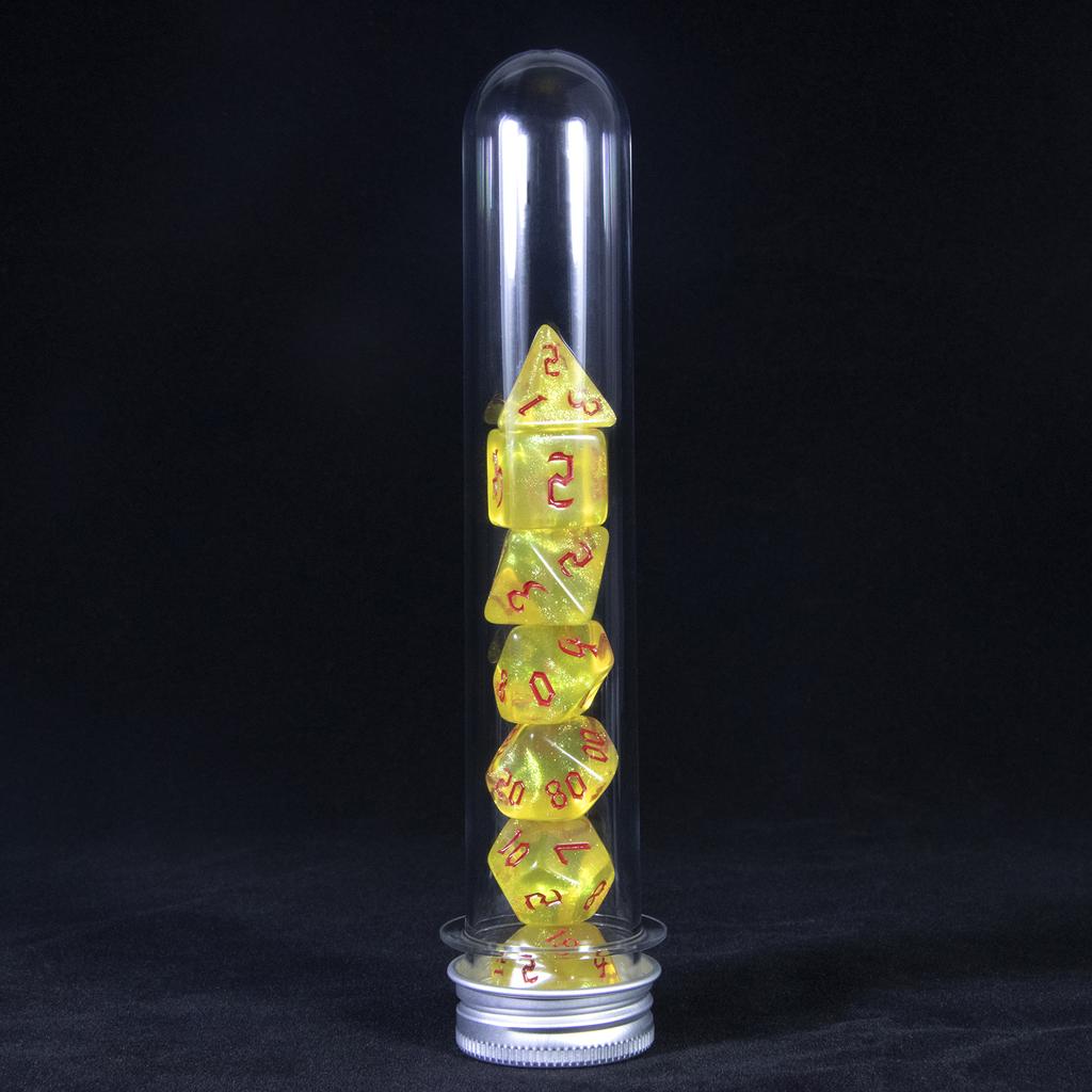 RPG Dice Set 7pcs DND Game Polyhedral D&D Dice with Tube for Role Playing Game Board Game Math Teaching