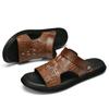 Modische Herren-Sommersandalen aus echtem Leder, atmungsaktive Strandsandalen, weiche und bequeme Outdoor-Schuhe zum Waten