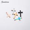 Semitree 5 Stück/Los Edelstahl Kreuz Armband Verbinder Halskette Anhänger DIY Schmuckherstellung Handgefertigte Accessoires