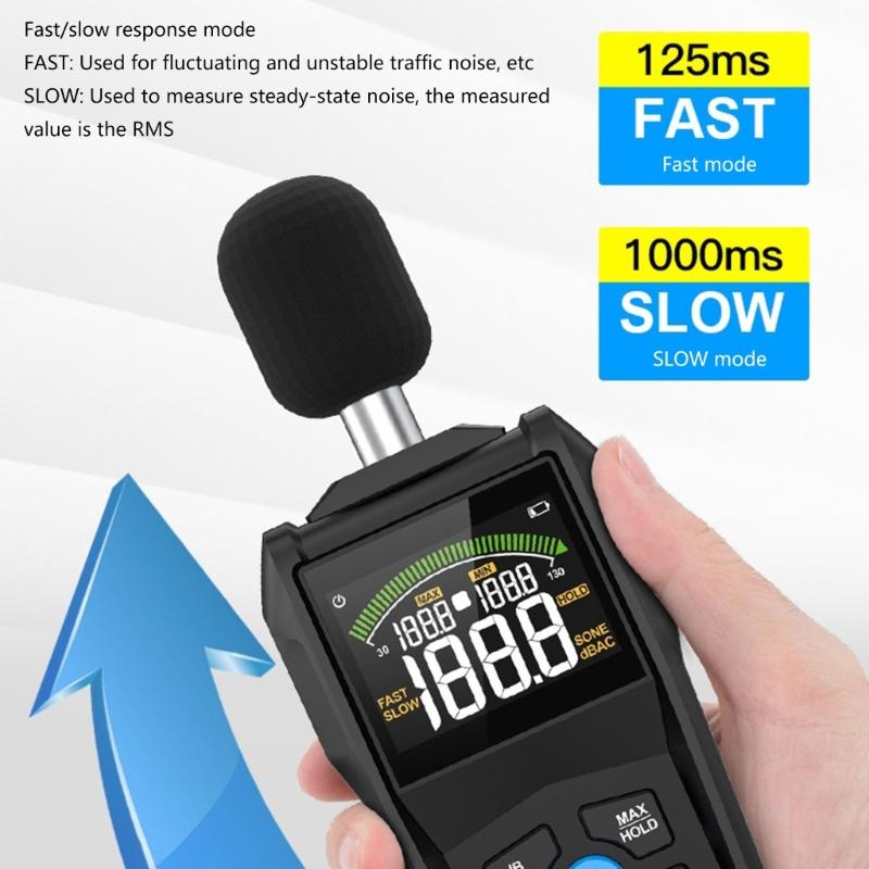 Decibel Meter/Sound Pressure Reader / 30-130dBA Ranges Digital Sound Meter Decibel Meter