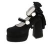 Fashion 2025 New Platform High Heel Women Lolita Shoes Fashion Shallow Butterfly-knot Shoes Ladies Party Dress Cross Strap Pumps Shoes