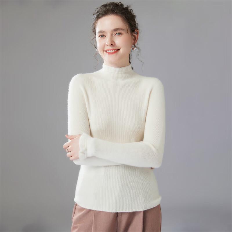 Fanzhen Women's High-Neck Slim Fit Cashmere Sweater