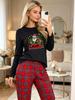 Autumn and winter new Christmas popular red plaid European and American style comfortable long-sleeved pajama set