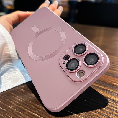 Funda Para iPhone 15 14 13 12 11 Pro Max Plus Magnética Moda Para Magsafe Carga Inalámbrica Protección Completa de Lente Funda Suave