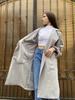 Waisted Trench Coat CLEW 230604 S Gray