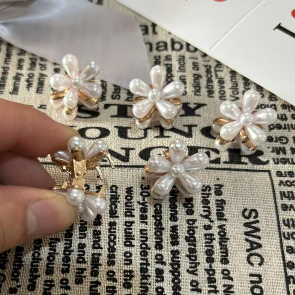 10pcs White Side Clips with Floral Accents Multifunctional Braiding and Hair-Tying Clips for Day and Night Hair Clips for Women