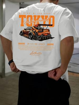 Herren Vintage Japanisches Racing Tokyo Speed Hunter Thema Nostalgischer Rennstil Autoenthusiast Lässige Streetwear Kräftiger Aufdruck