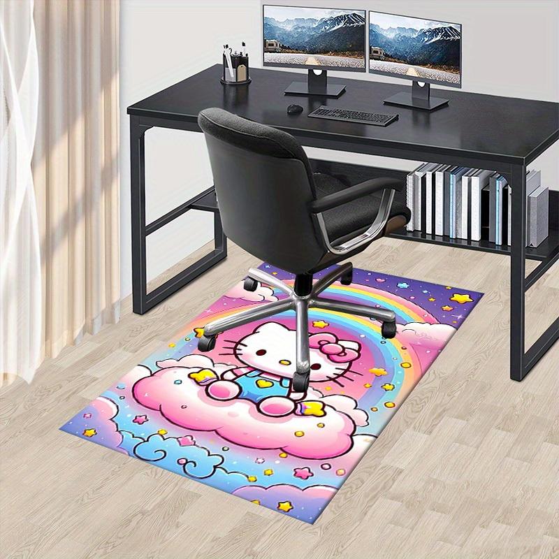 

1pc Hello Kitty Rainbow Cloud Office Carpet Under Desk Mat Gift Universal Cute Cartoon Decorative Rug for Room Bedroom Living Room Sofa Floo 60cm by 90cm