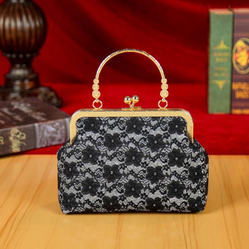 

Women s bag new high-end dinner bag fashion lace pearl niche cheongsam bag versatile chain mouth gold bag