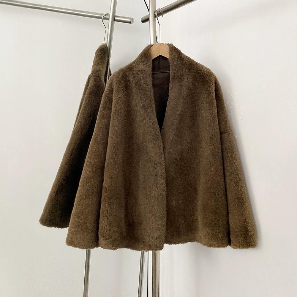 Thicken Mid Long Faux Mink Fur Coat with Integrated Fur and Eco-friendly Fur Coat Women High-quality Faux Fur Coat Winter 2026 S кофейный