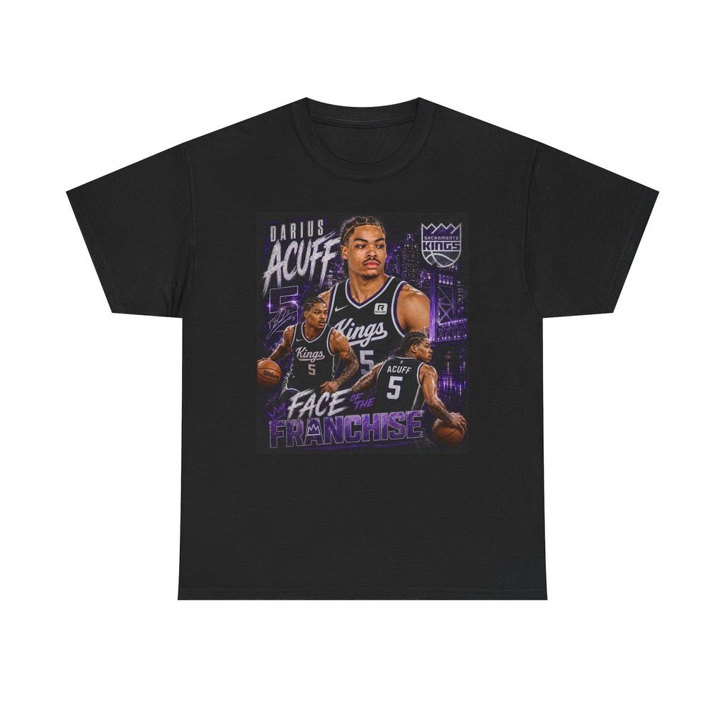 Darius Acuff Kings Basketball Franchise-Gesicht T-Shirt | Sacramento NBA Spieler T-Shirt