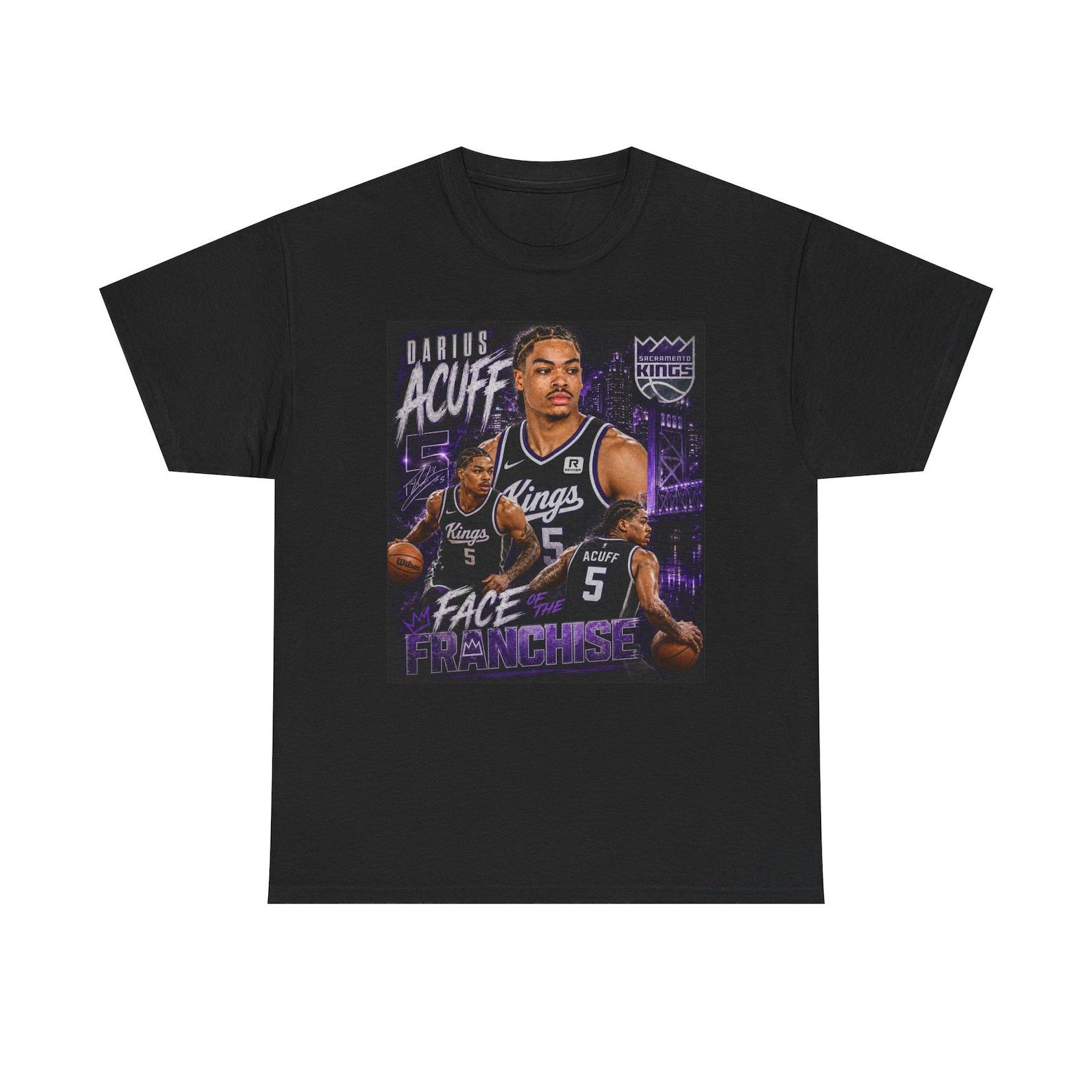 Darius Acuff Kings Basketball Face of the Franchise Tee | Sacramento NBA Player T-Shirt S