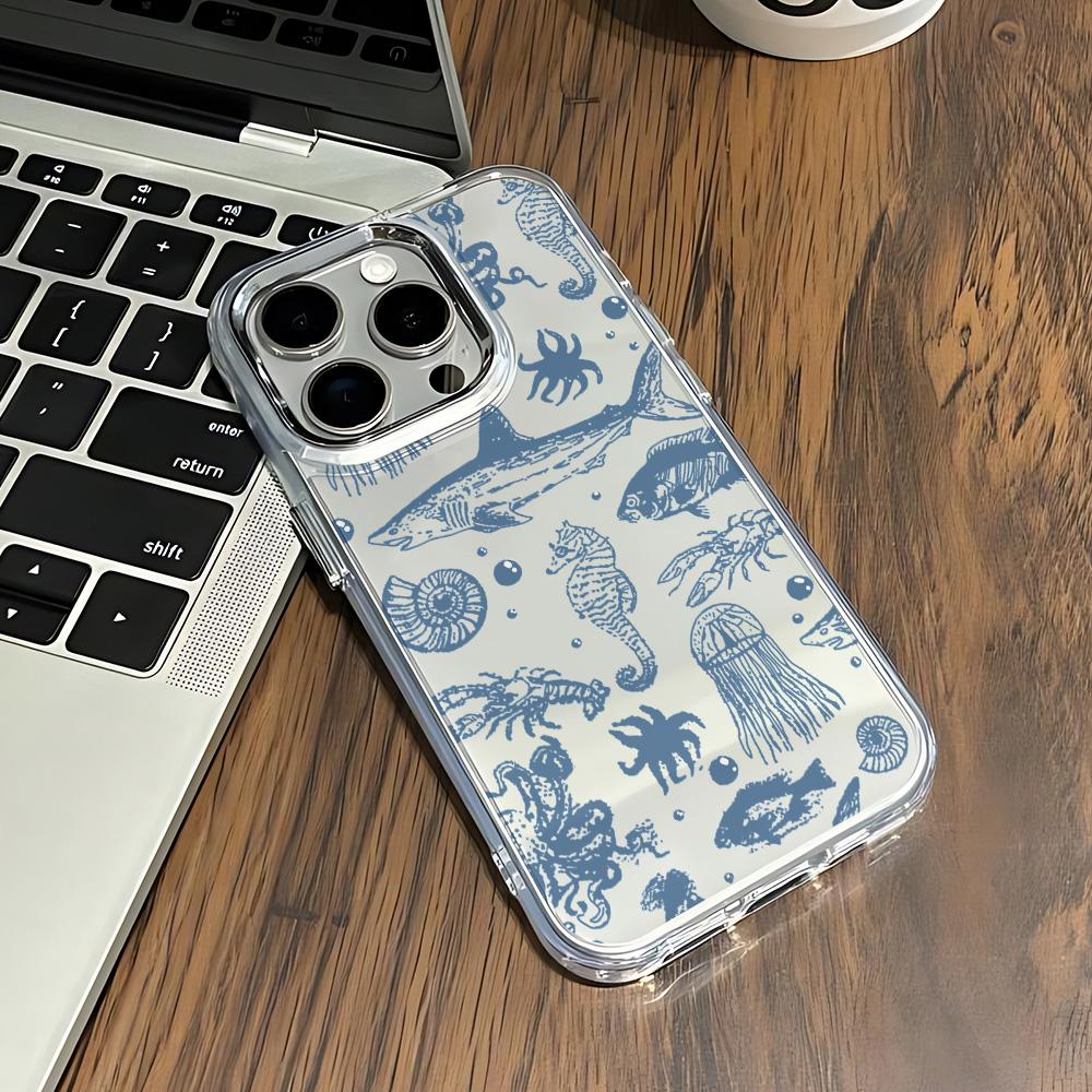 Seashell Starfish Pattern Phone Case For Google Pixel 10 9 8 7 8A 9A XL Pro 4G 5G Transparent Soft Silicone TPU Back Cover