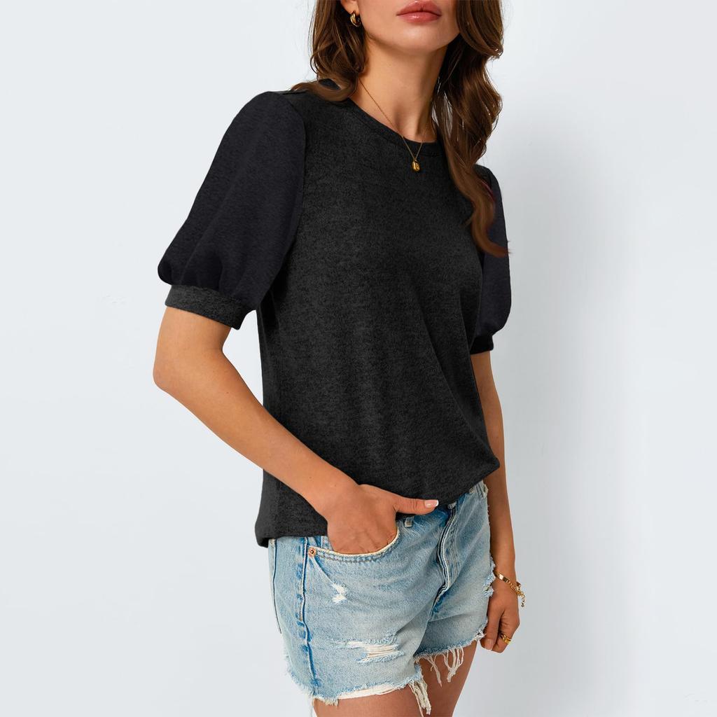Top Estivi da Donna Bluse Eleganti Casual Camicia a Maniche Corte da Lavoro T-shirt Carina alla Moda
