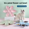 Plastic Pet Flower-shaped Cat Bowl - Suitable for Multi-cat Households for Feeding and Watering Pets.