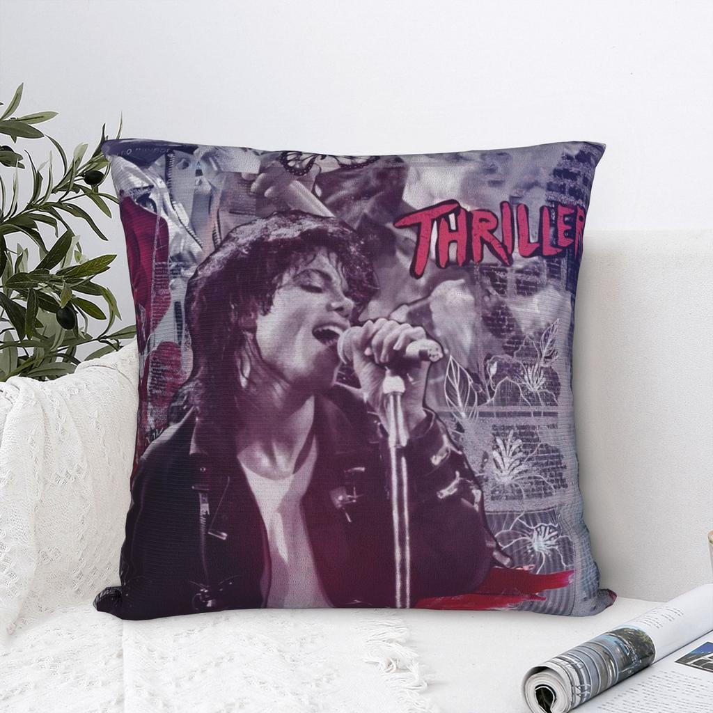 Pillow Case MJ King Of Pop Michael J-jackson Custom  Pillow Cover For Living Room Sofa Retro Trendy Pillowcases