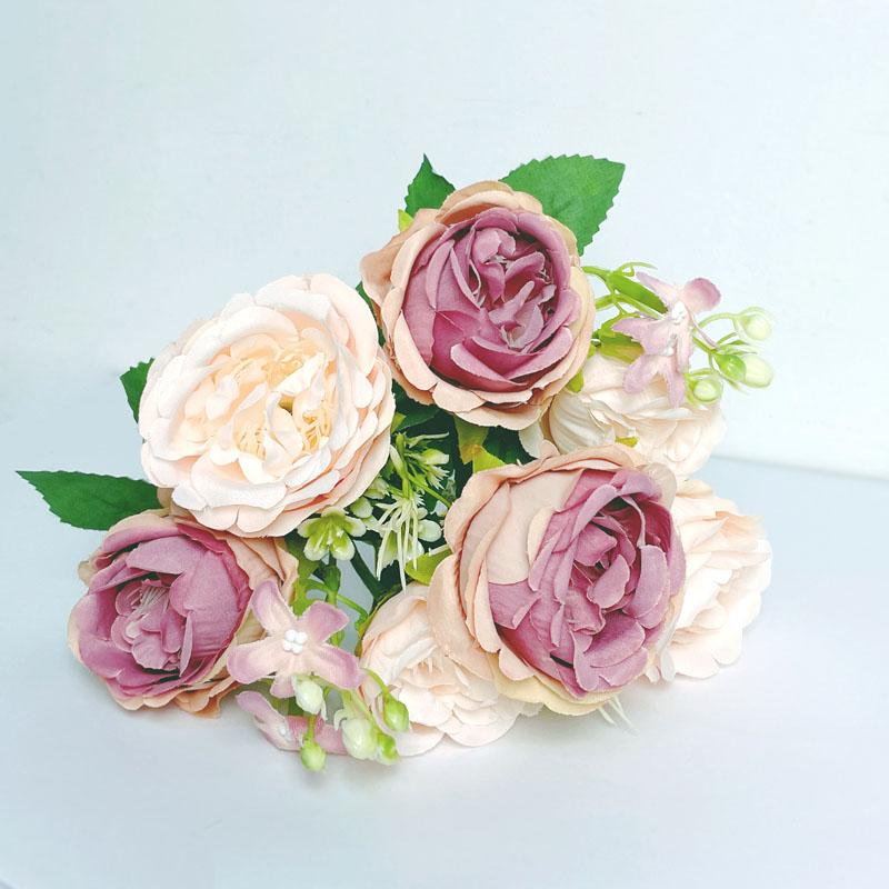 

7 Heads Artificial Flowers peonies Home Decoration Accessories Silk Peony Wedding Decorations bride Bouquet Rose Fake plants