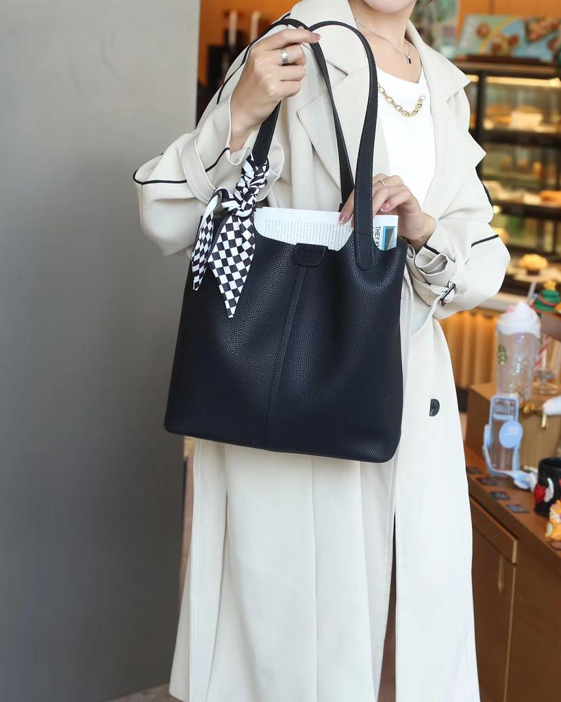 Tote Commuter A4 Shoulder Genuine Ultra Inner Small Item Zipper Stylish Kyoei-Tech Women's Bag, Bag-in-Bag, Bag, Leather, Size, Handbag, Bag, Leather,