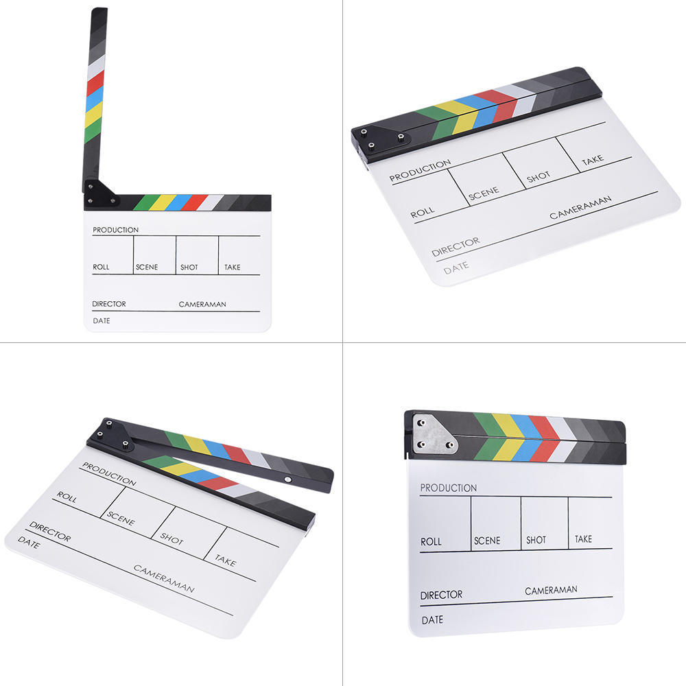 10  * 12    24.5 * 30cm Acrylic Dry Erase Clapboard Clap stick Clapper Board Slate for Film Movie Cut Action Scene
