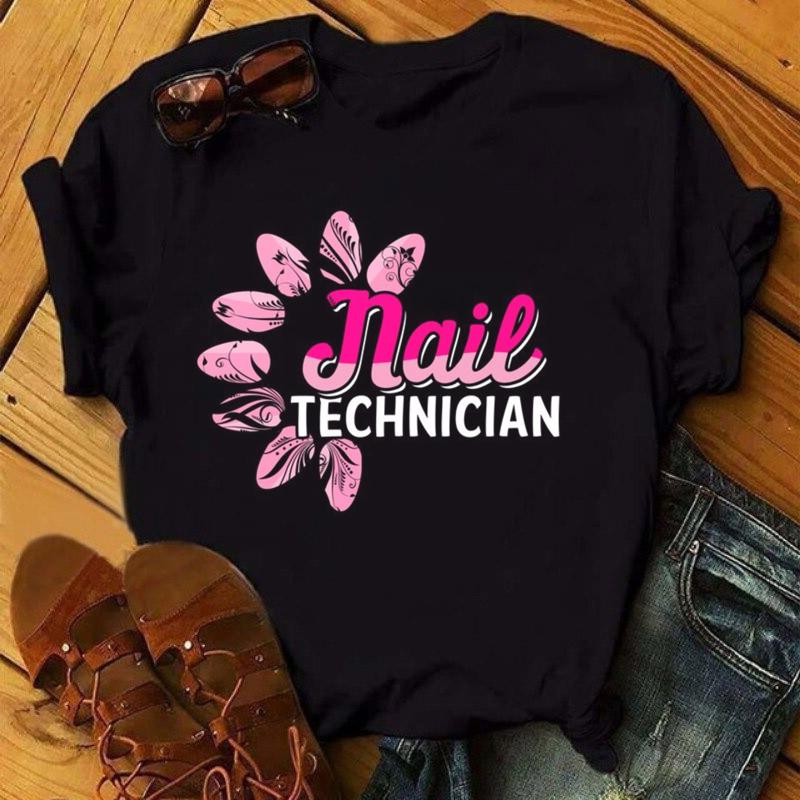 

Женские футболки больших размеров, красочный лак для ногтей, забавная модная летняя простая одежда, футболки с рисунком, рубашки аниме XXXL