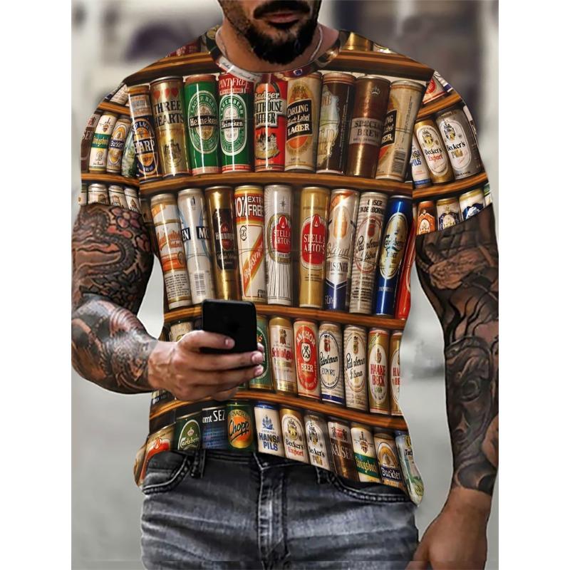 

Чоловічі модні футболки в клітку з абстрактним візерунком, літні футболки з короткими рукавами, проста вулична футболка з 3D-принтом 6XL, повсякденні топи великих розмірів M