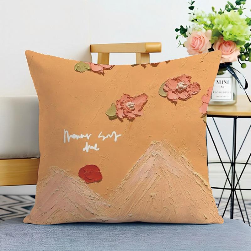 Ins Style Oil Painting Print Decorative Pillowcase Bedroom Living Room Square Cushion Pillowcase