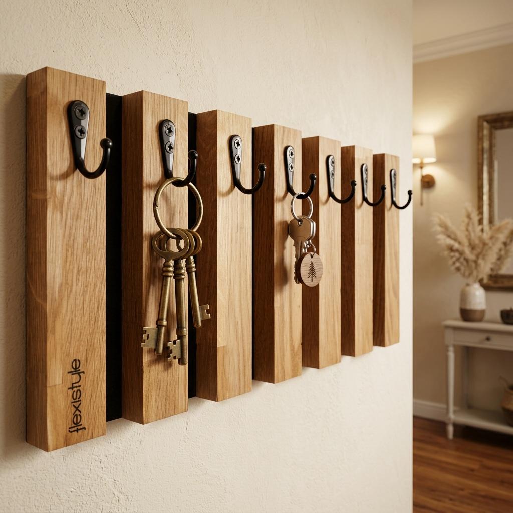 Wooden key hanger Lamele 40cm