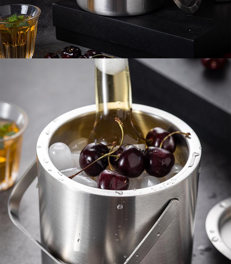 Isolierter doppelwandiger Eisbehälter aus Edelstahl für Champagner, Wein und Bier