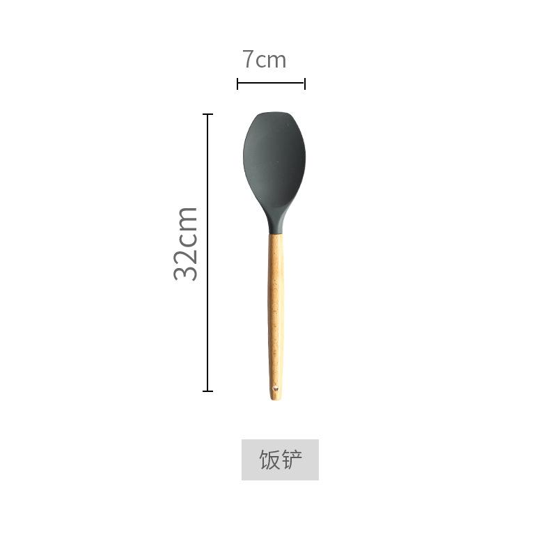Clearance, Non-Stick Pan, Spatula, Noodle Fishing Spoon, Silicone Spoon, Kitchen Utensils, Wooden Handle, Cooking Spatula, Baking Tools