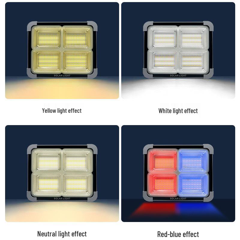 Ultra-Bright Solar Rechargeable Waterproof Portable Floodlight for Outdoor Camping and Night Market Emergencies