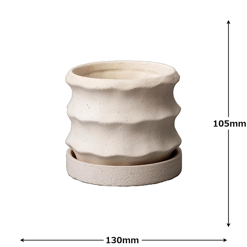 El Commune Tronco Sabia Vita Small Flower Pot, White, SBA-009