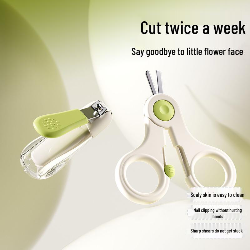 Newborn Anti-Pinch Splash-Proof Nail Clippers with Storage