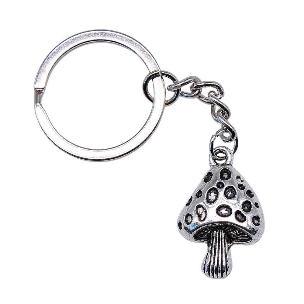 Pendants Mushroom Charm Branch Keychain Leaf Key Ring 28mm
