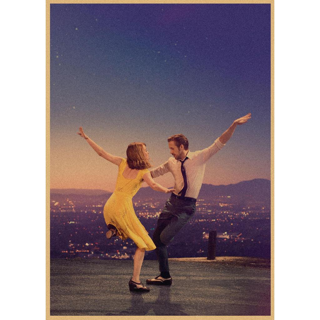 La La Land Retro Music Film Poster - Kraft Paper Wall Decor Mural