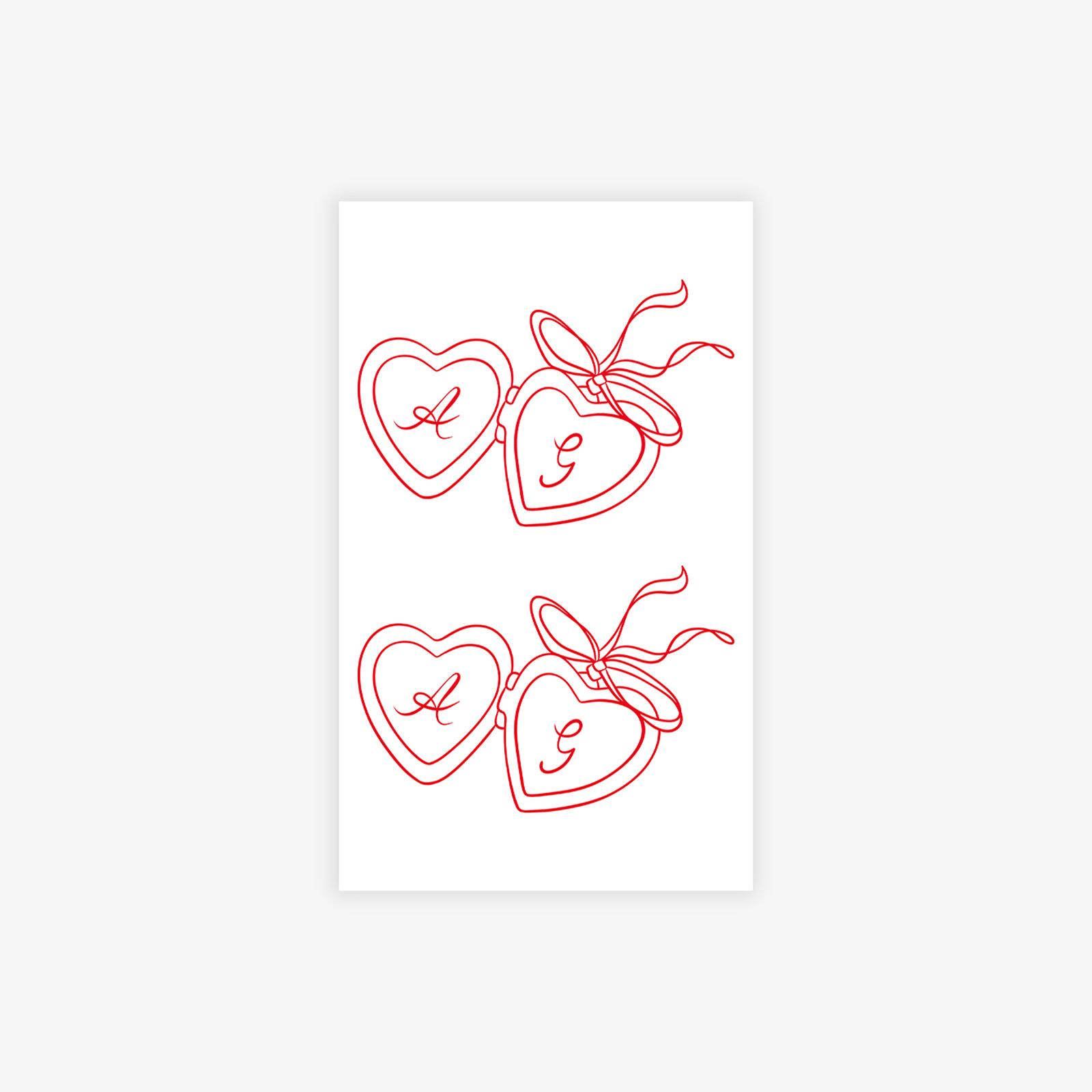 High-value Valentine s Day couple personality simple pterosaur collarbone tattoo sticker 6*10