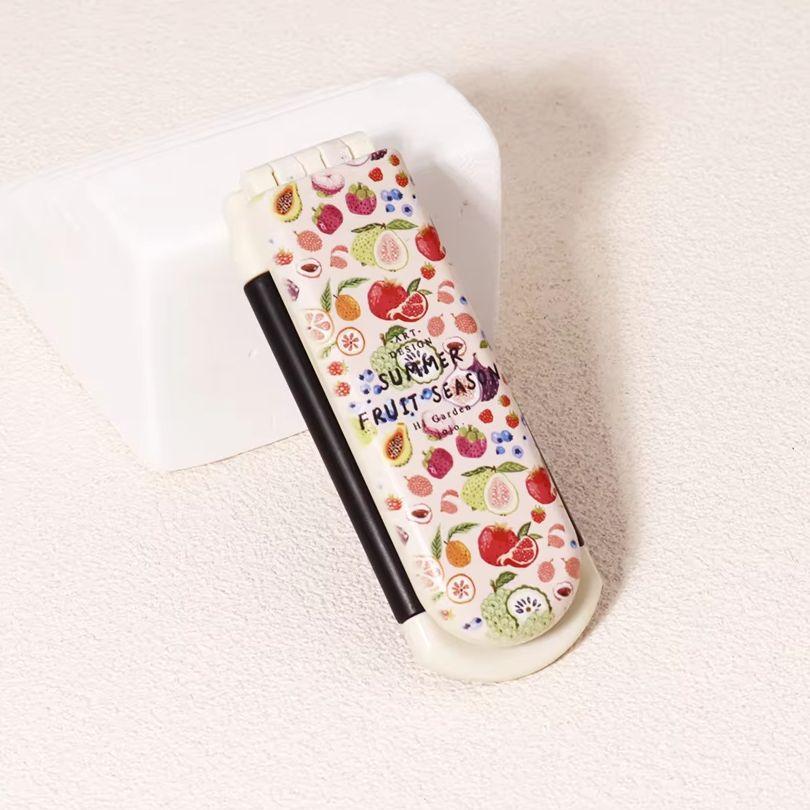 A Portable Folding Mirror Comb with Various Fruit Pattern Designs, Nylon Brush Air Cushion comb,Special for Real Hair Wigs