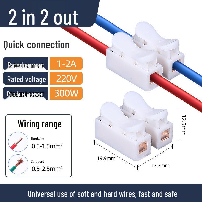Quick Wire Terminal Snap Connector for Tube Light