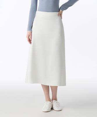 Woman Women'S Satin Long Skirt [Ivory]