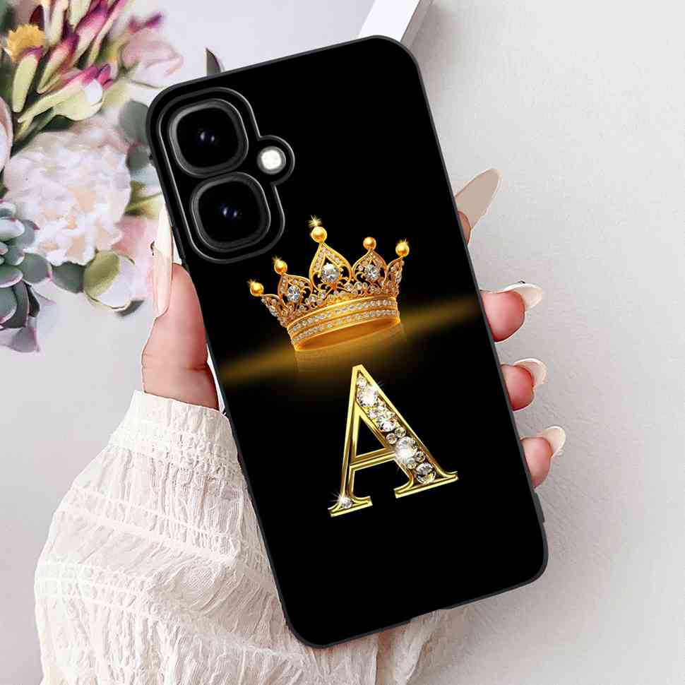 For Infinix Smart 10 4G 6.67" 2025 Case Popular Letter A-Z Crown Soft Silicone TPU Cover For Infinix Smart10 smart10 Phone Cases