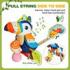 Jollybaby Musical Activity Pull String Hanging Toy for Baby Stroller Car Seat Crib Play Gym, Plush Stuffed Toucan Toy for Carseat with Music Teether