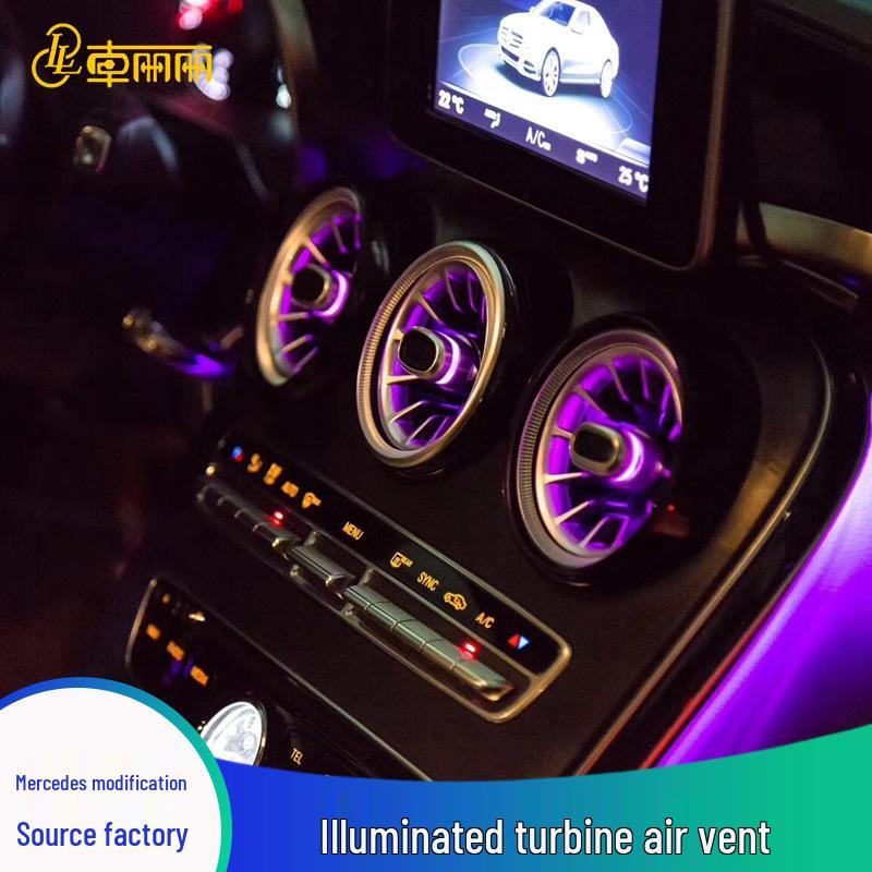 Mercedes-Benz C, S, E-Class & GLC Front/Rear Air Conditioning Outlets with Ambient Lighting.