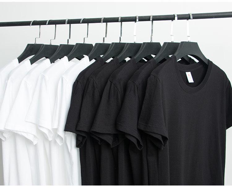 T-shirt da Uomo Girocollo Manica Corta 180g Cotone - Colore Unico Bianca per Stampa Logo Fai-da-te