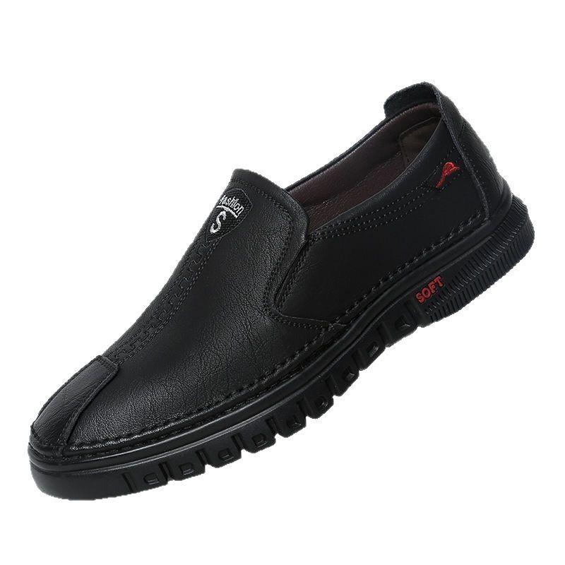Zapatos de cuero nuevos de primavera y otoño, suela blanda, superficie blanda, transpirables, desodorantes para los pies, impermeables y antideslizantes, zapatos casuales para conducir