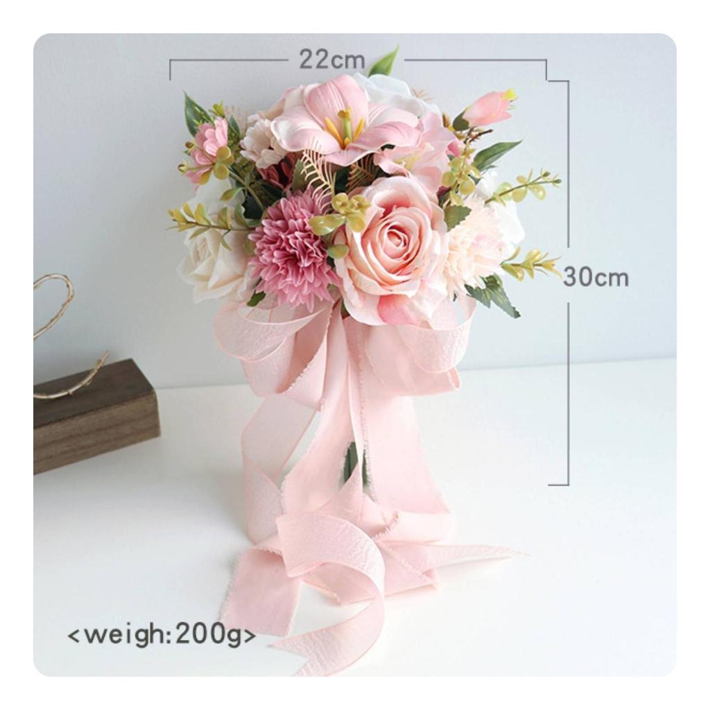 Artificial Silk Flower Bridal Arm Bouquet Lightweight Wedding